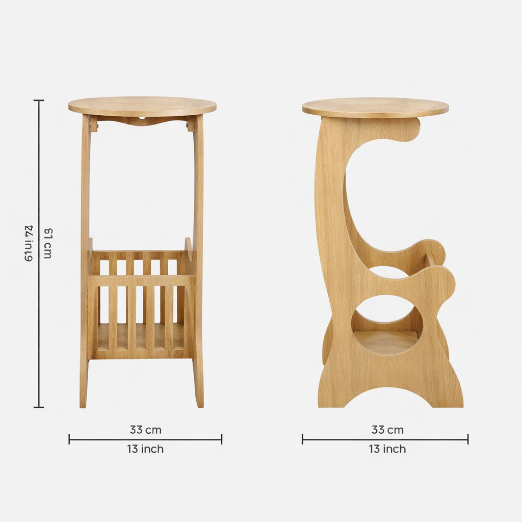 Smart Livin Milo Engineered Wood End Table - Virgin Oak