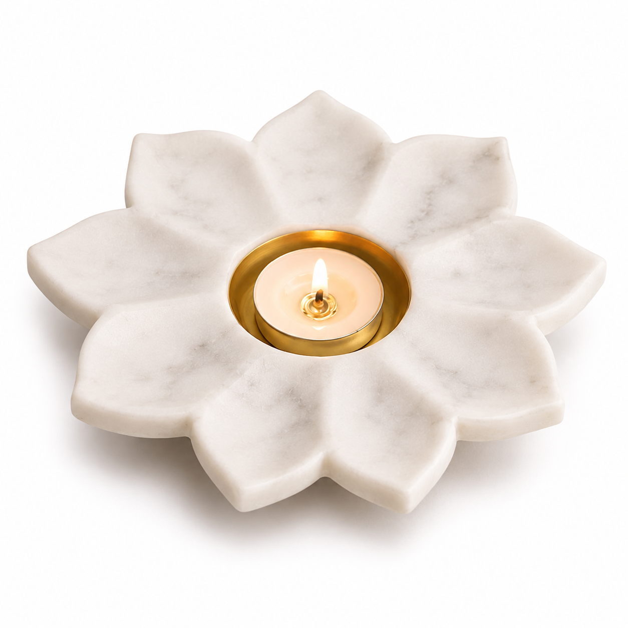 Marble Lotus Candle Holder