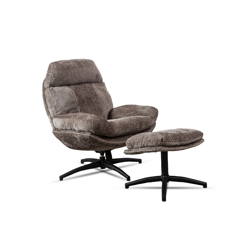 Hoopie Cotton Chair with Ottoman – Plush Comfort & Modern Design