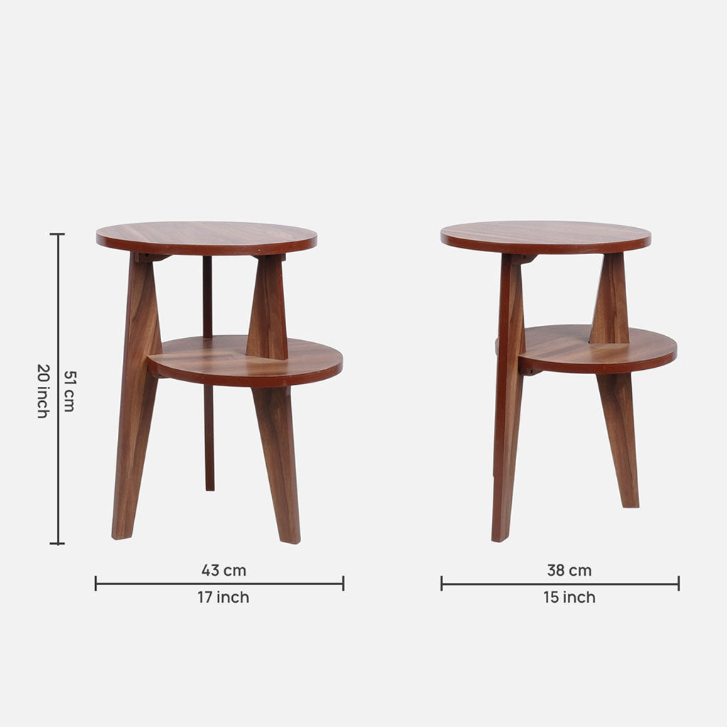 Smart Livin Ned Engineered Wood End Table - Walnut Brown