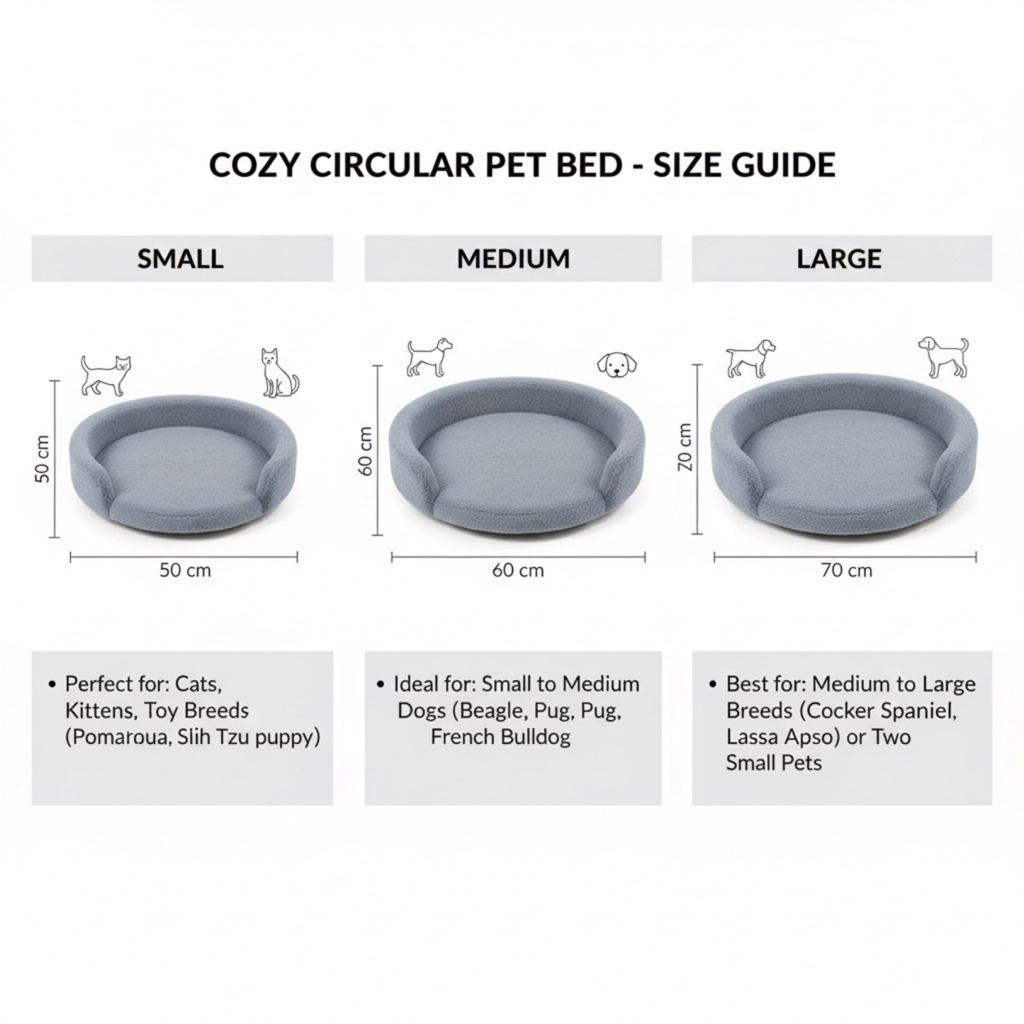 CloudRest Pet Bed Mouse Beige – Ultra Soft & Supportive Round Cushion for Dogs & Cats