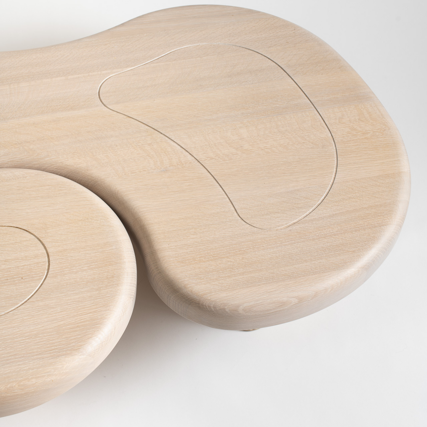 Sculptural Cloud-Shaped Wooden Coffee Table