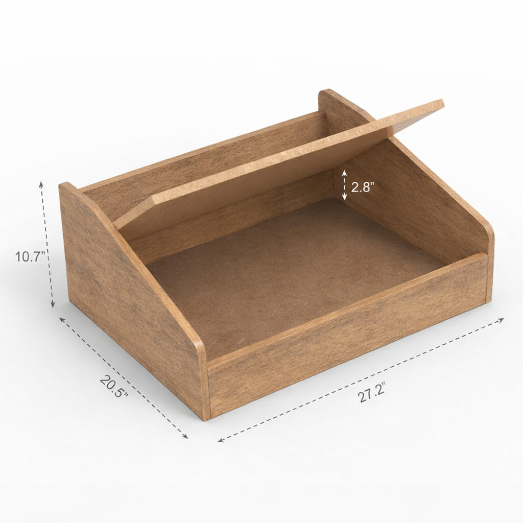 SmartLivin Storage Pet Bed with Cushion - Rustic Bark