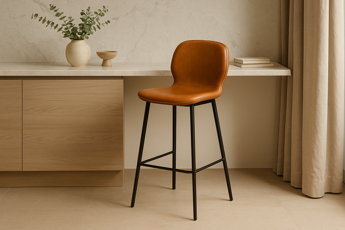 Modern Comfort: The Perfect Blend of Leather & Metal in Bar Chairs