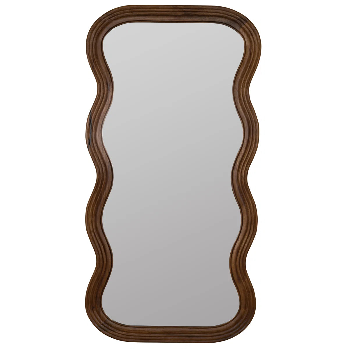 Wavy Wooden Frame Full-Length Mirror