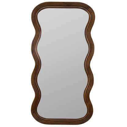 Wavy Wooden Frame Full-Length Mirror