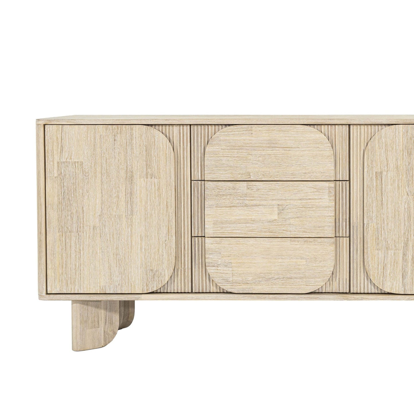 Light Oak Sideboard with Rounded Geometric Fronts