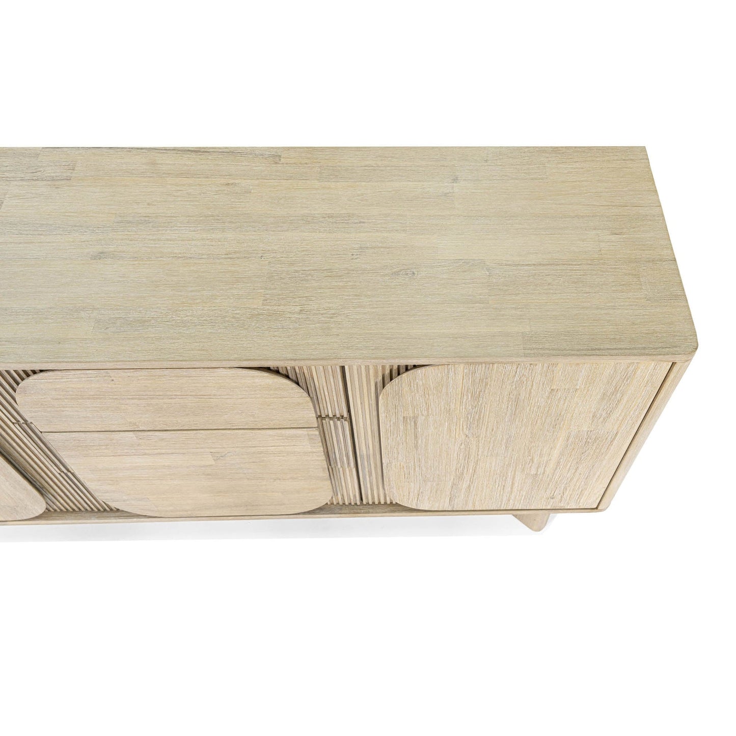 Light Oak Sideboard with Rounded Geometric Fronts