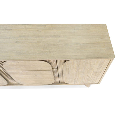 Light Oak Sideboard with Rounded Geometric Fronts