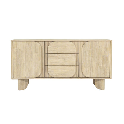 Light Oak Sideboard with Rounded Geometric Fronts
