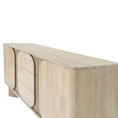 Light Oak Sideboard with Rounded Geometric Fronts