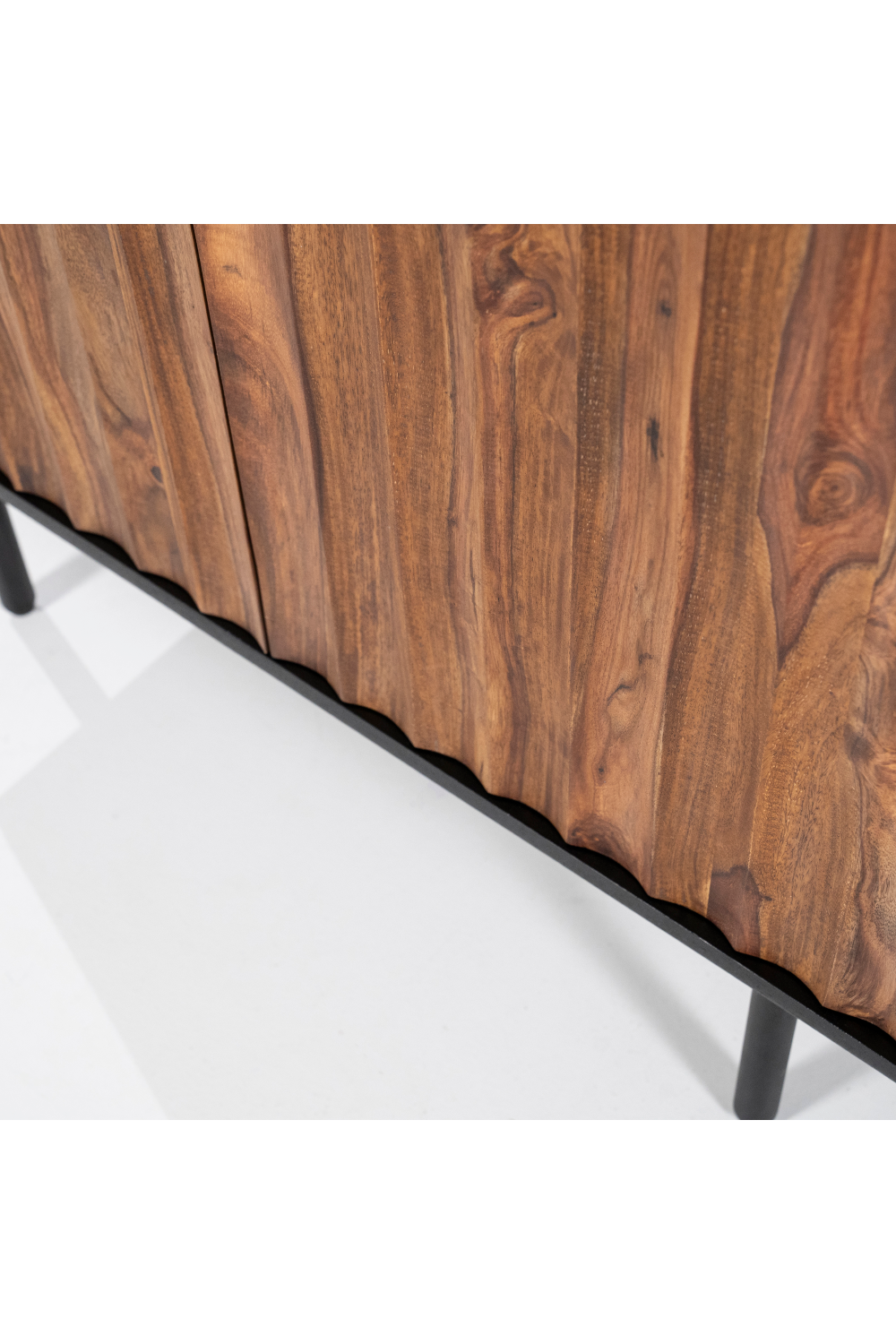 Black Wooden Bookshelf with Open Display & Storage Cabinet