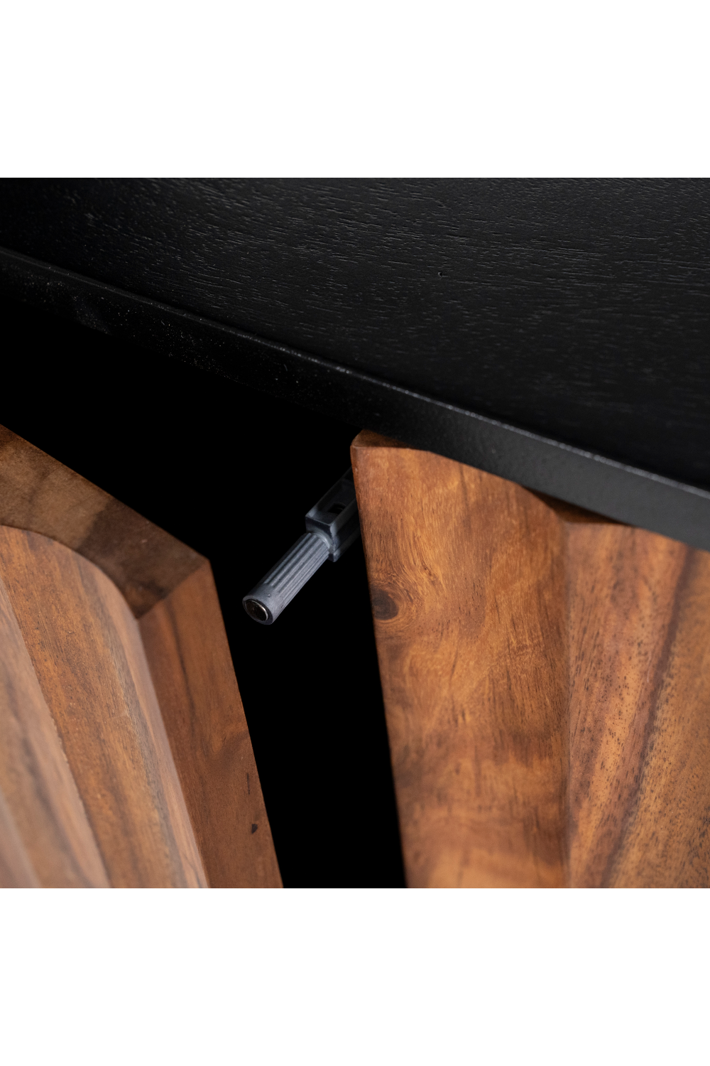 Black Wooden Bookshelf with Open Display & Storage Cabinet