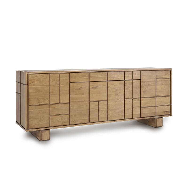 Geometric Pattern Oak Sideboard