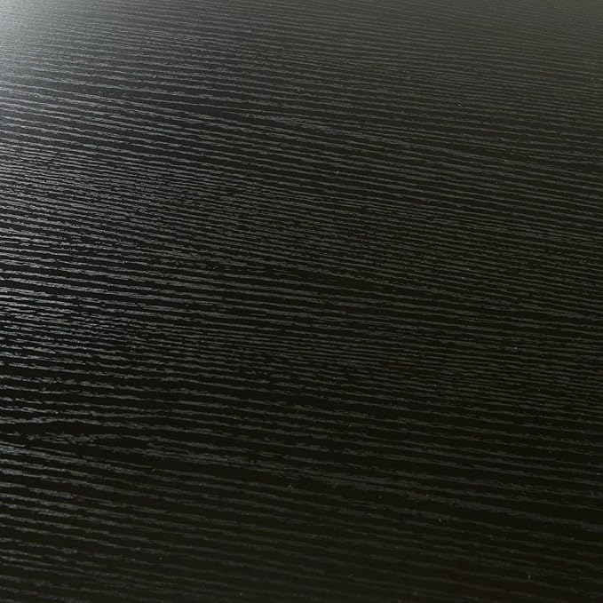 Modern Black Oval Dining Table with Fluted Base