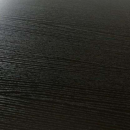 Modern Black Oval Dining Table with Fluted Base