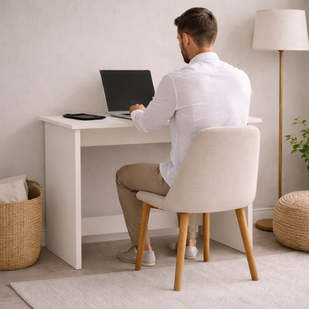 Smart Livin Vuku Engineered Wood Study Table - White