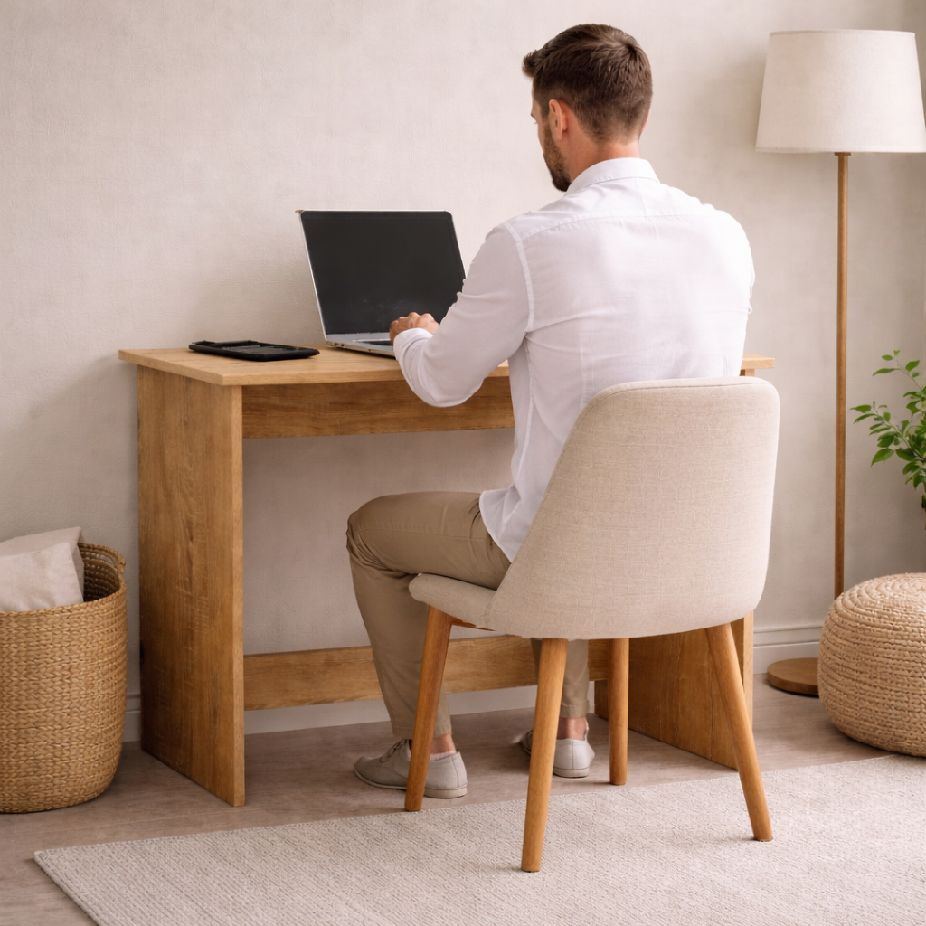 Smart Livin Vuku Engineered Wood Study Table - Virgin Oak