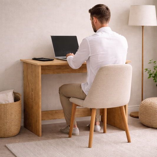 Smart Livin Vuku Engineered Wood Study Table - Virgin Oak