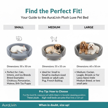 Plush Luxe Pet Bed – Small – Sky Blue