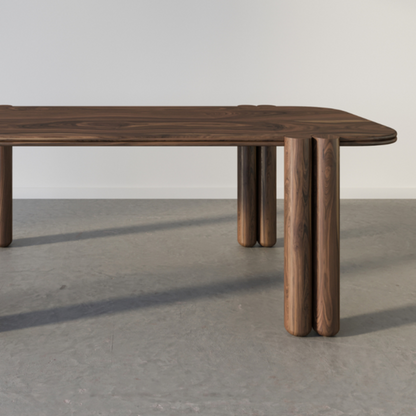Luxury Walnut & Brass Dining Table