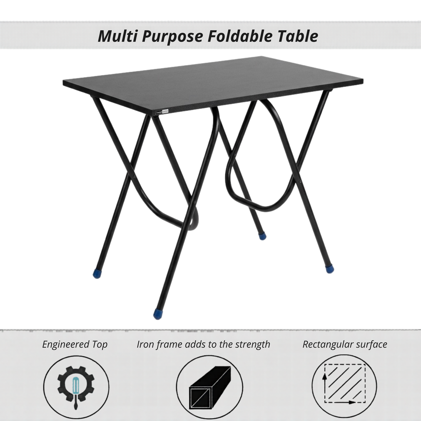 Foldable Study Table | Portable Work Desk for Home, Office & Study - BLACK