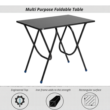 Foldable Study Table | Portable Work Desk for Home, Office & Study - BLACK