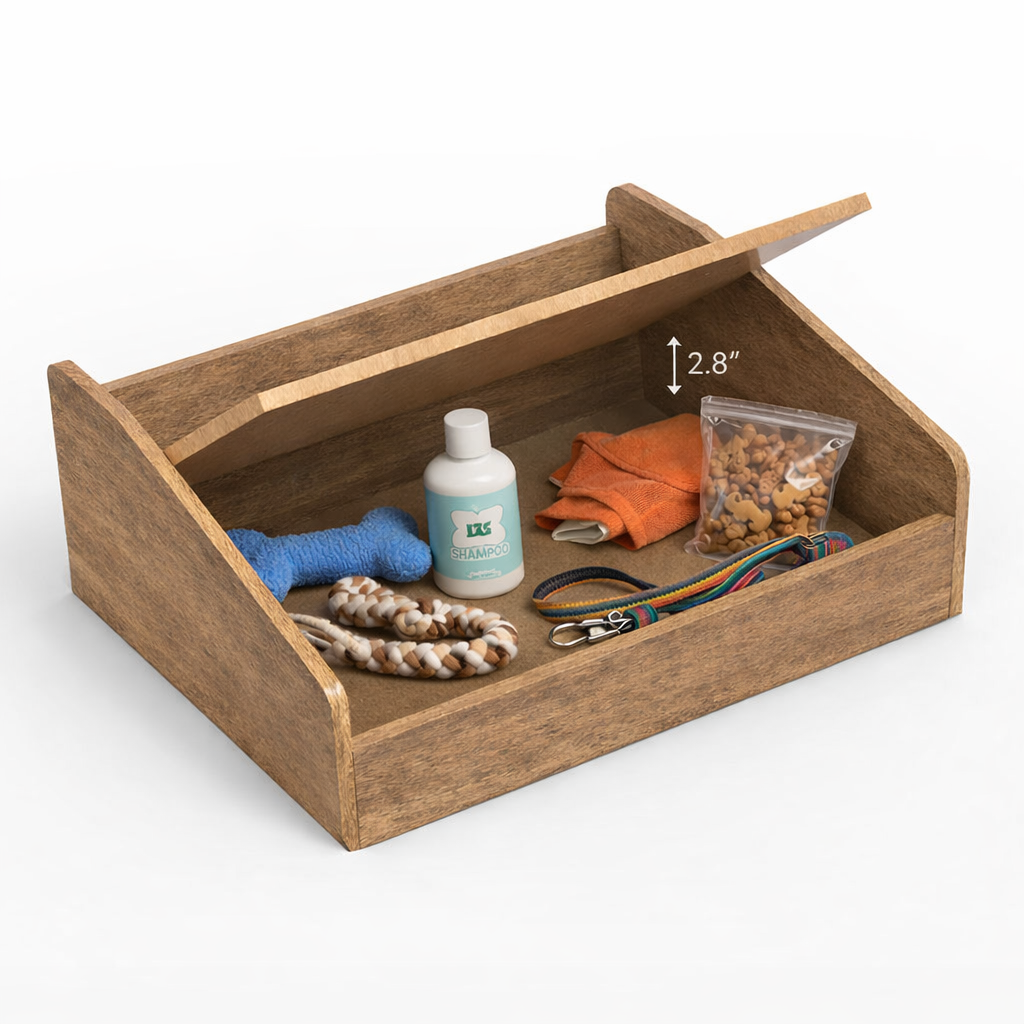 SmartLivin Storage Pet Bed with Cushion - Rustic Bark