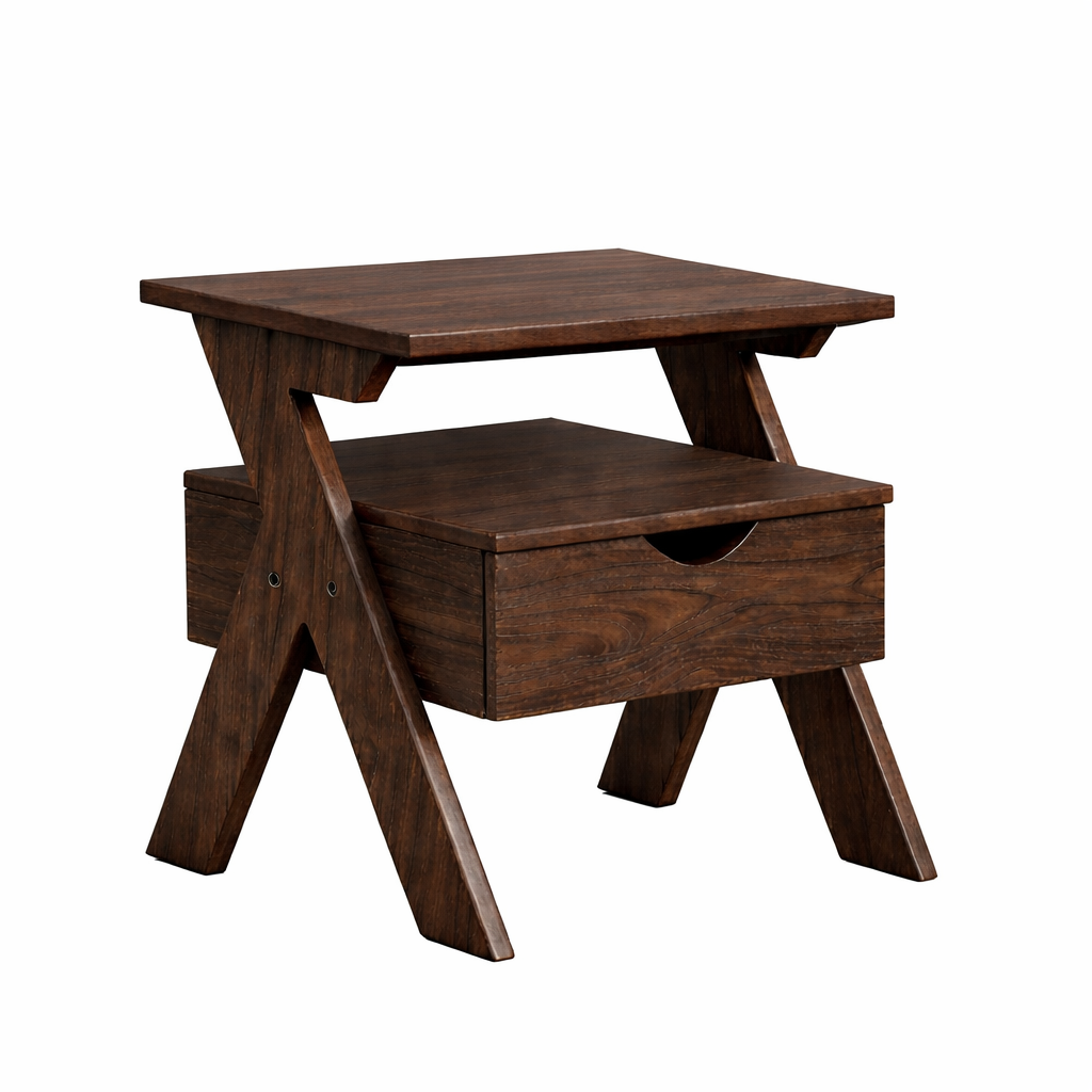 Smart Livin Linear Engineered Wood Bedside Table - Auburn Oak