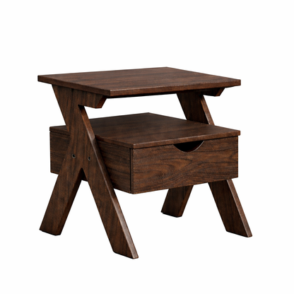 Smart Livin Linear Engineered Wood Bedside Table - Auburn Oak