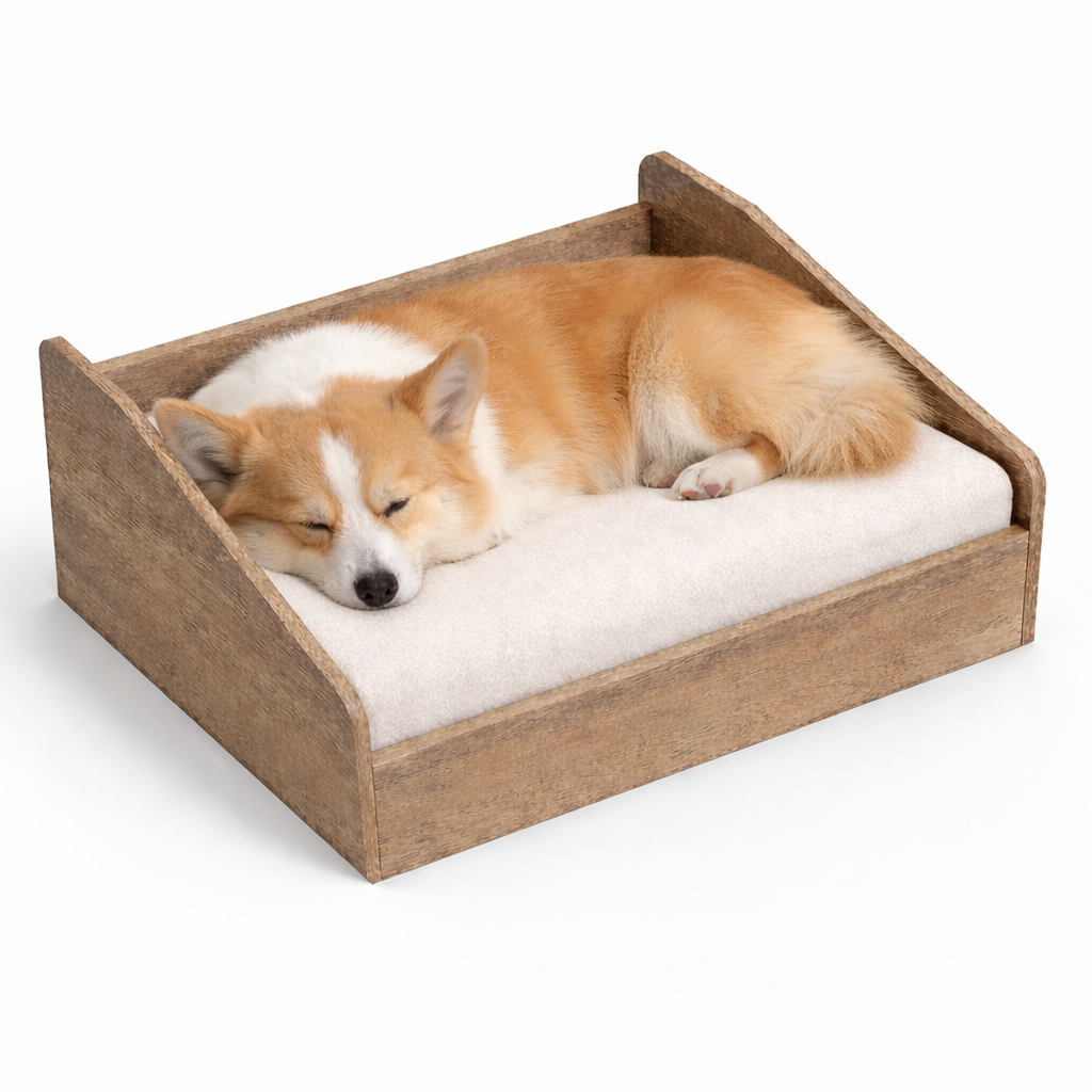 SmartLivin Storage Pet Bed with Cushion - Rustic Bark