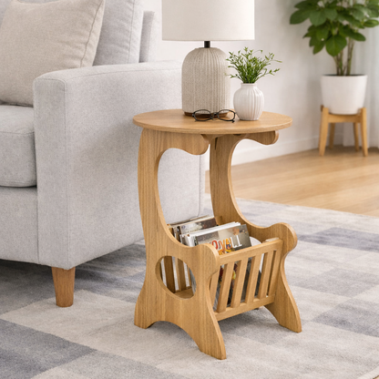 Smart Livin Milo Engineered Wood End Table - Virgin Oak