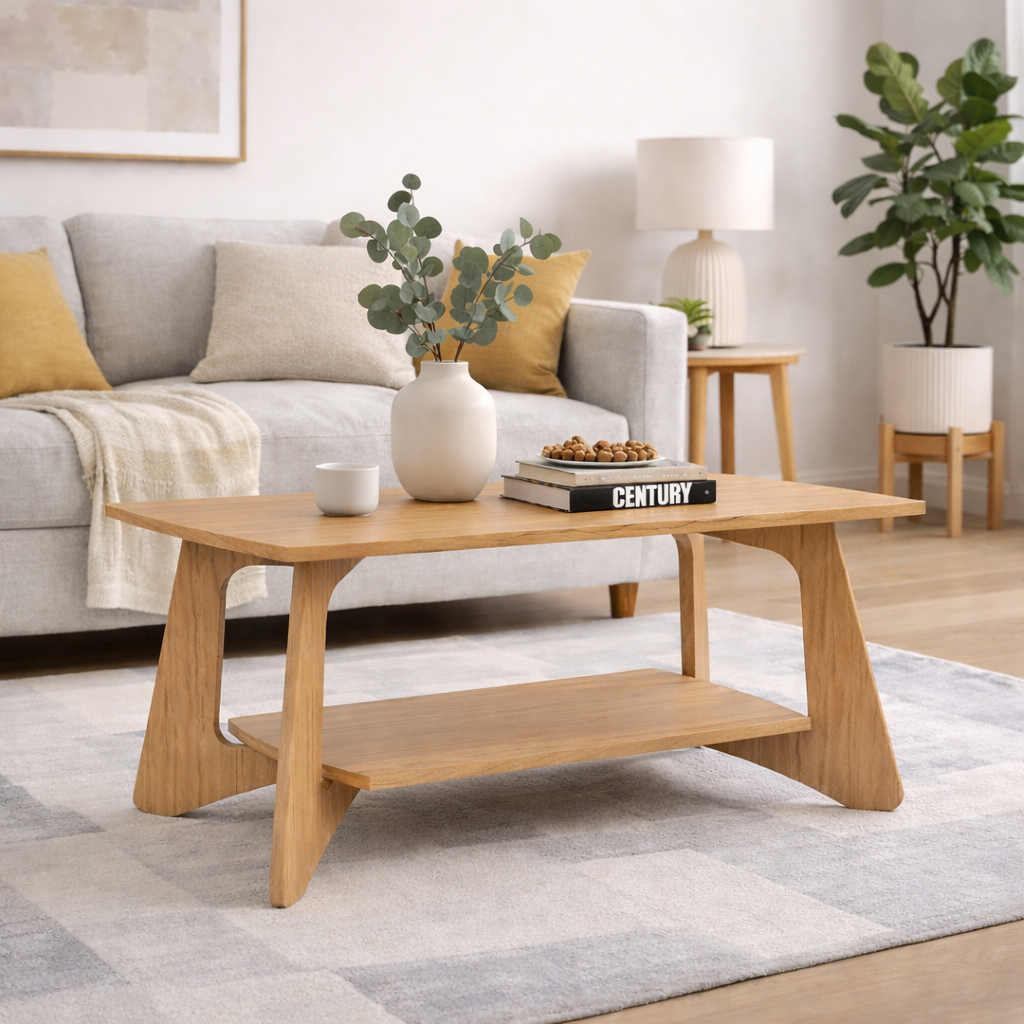 Smart Livin Arco Engineered Wood Coffee Table - Virgin Oak