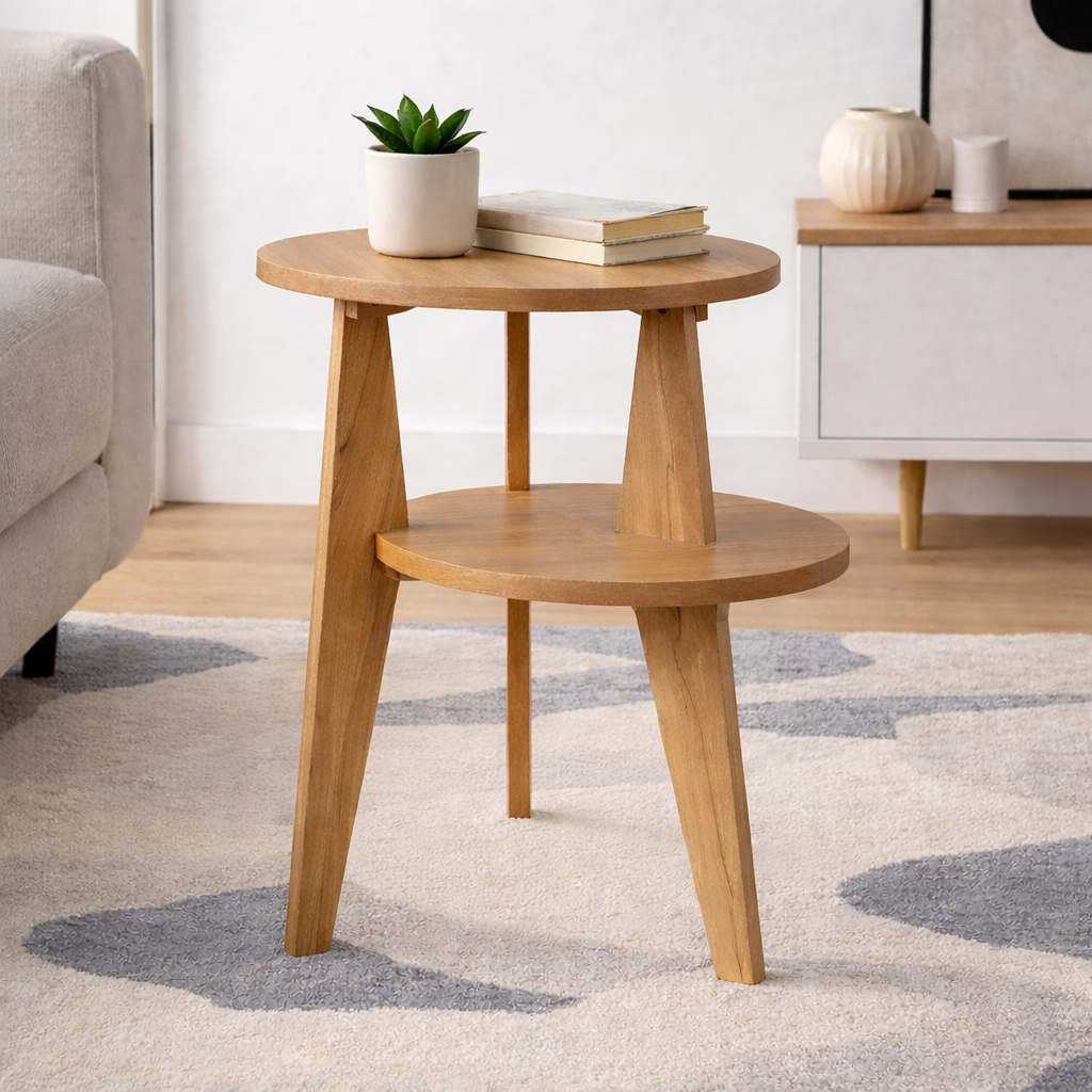 Smart Livin Ned Engineered Wood End Table - Virgin Oak