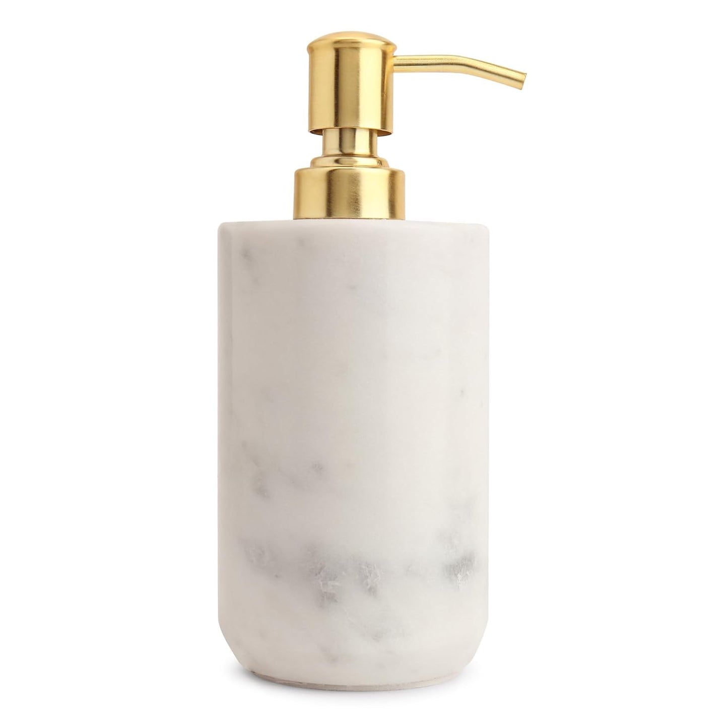 White Marble Bathroom Accessory Set with Gold Detailing – 5 Piece SET