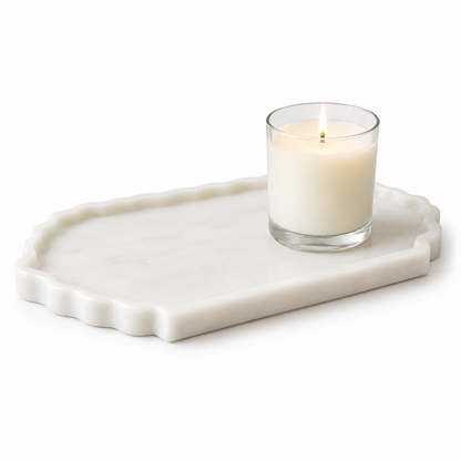 Marble Tray & Glass Candle Combo