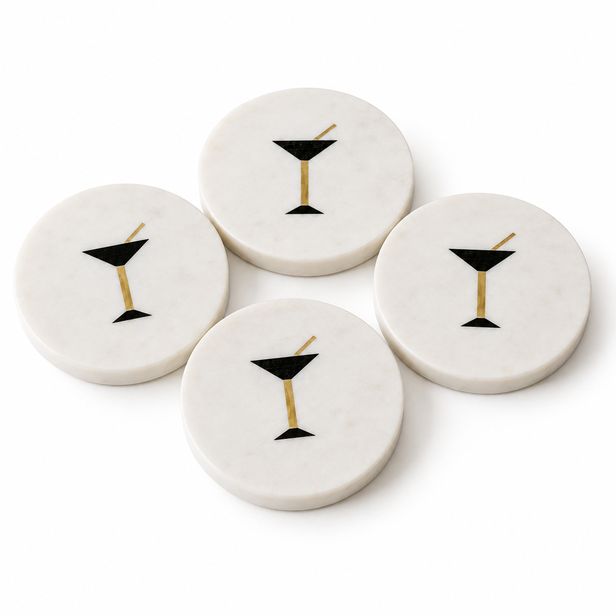 Marble Cocktail Coaster Set