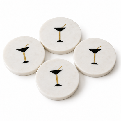Marble Cocktail Coaster Set