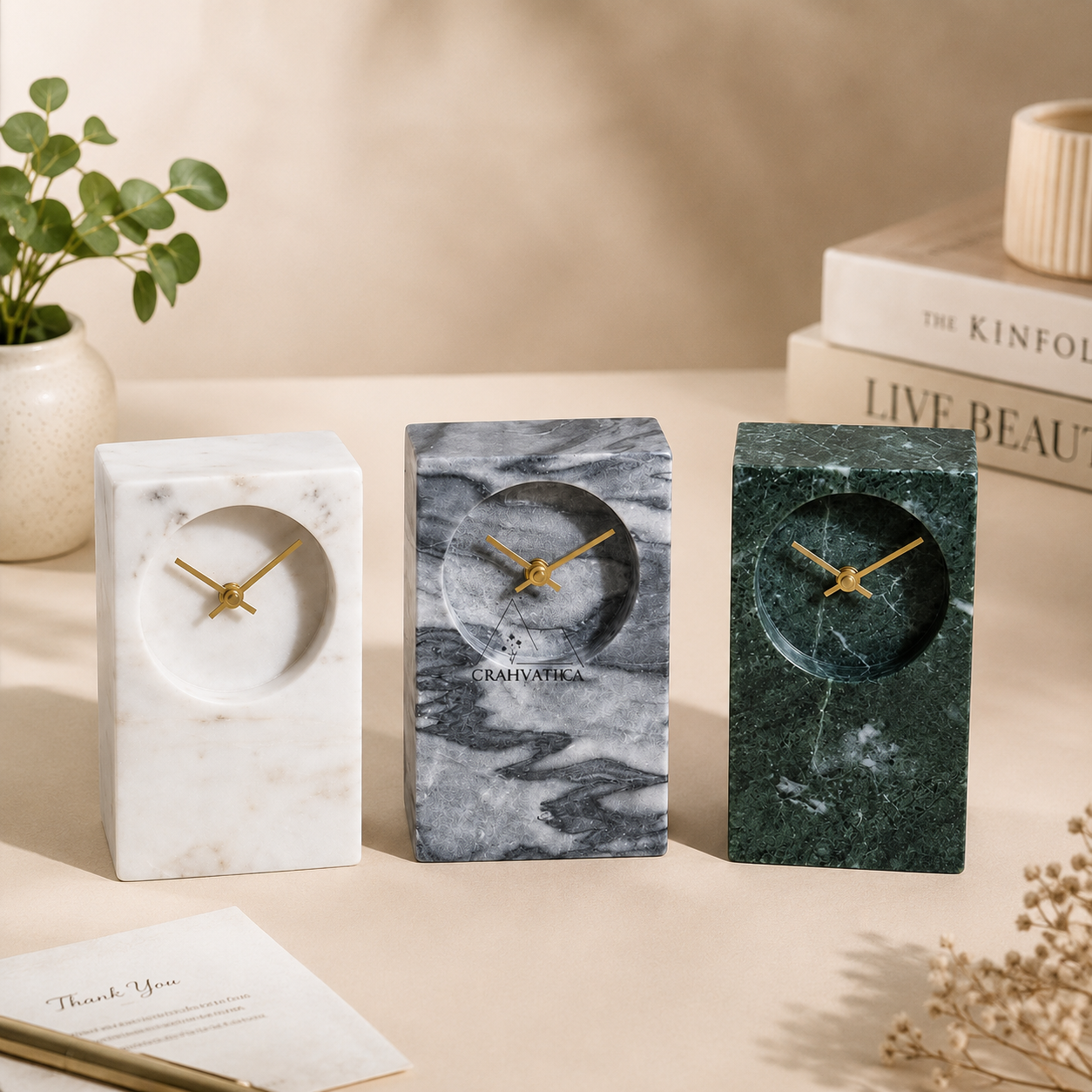 Marble Desk Clock