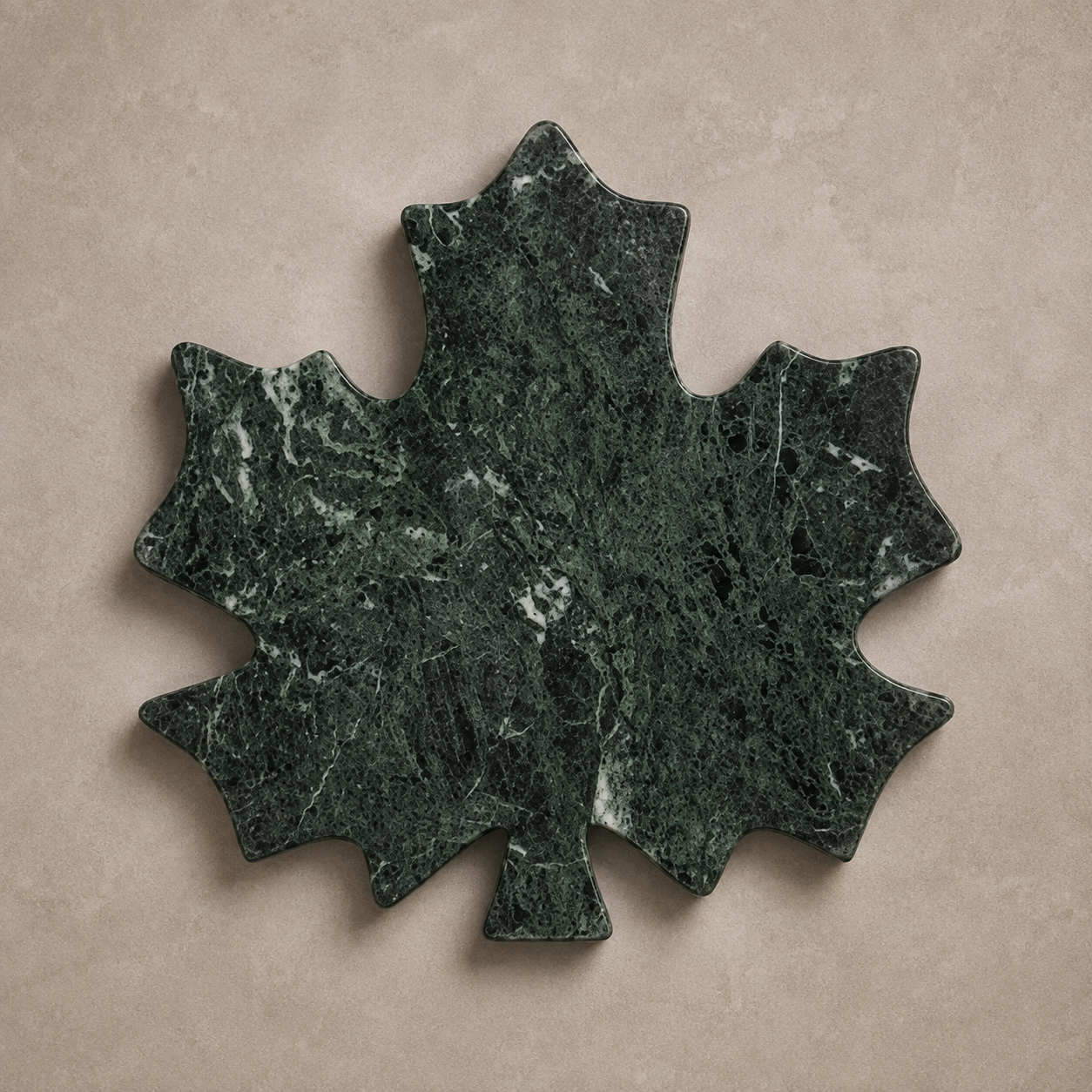 Green Marble Maple Leaf Decorative Tray – Natural Stone Serving & Home Décor Platter