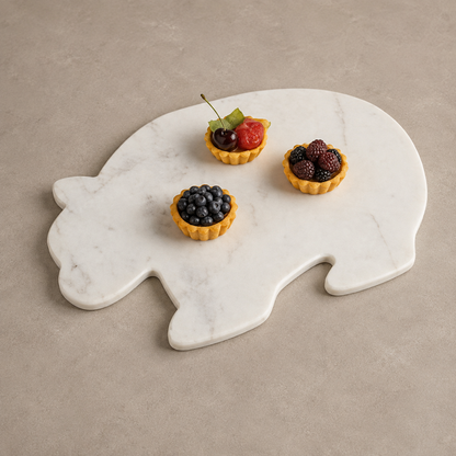 White Marble Deer-Shaped Serving Board