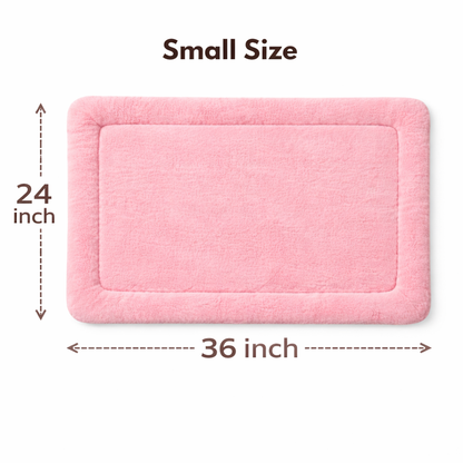 Ultra-Soft Plush Pet Floor Mat – Pink - Washable & Non-Slip
