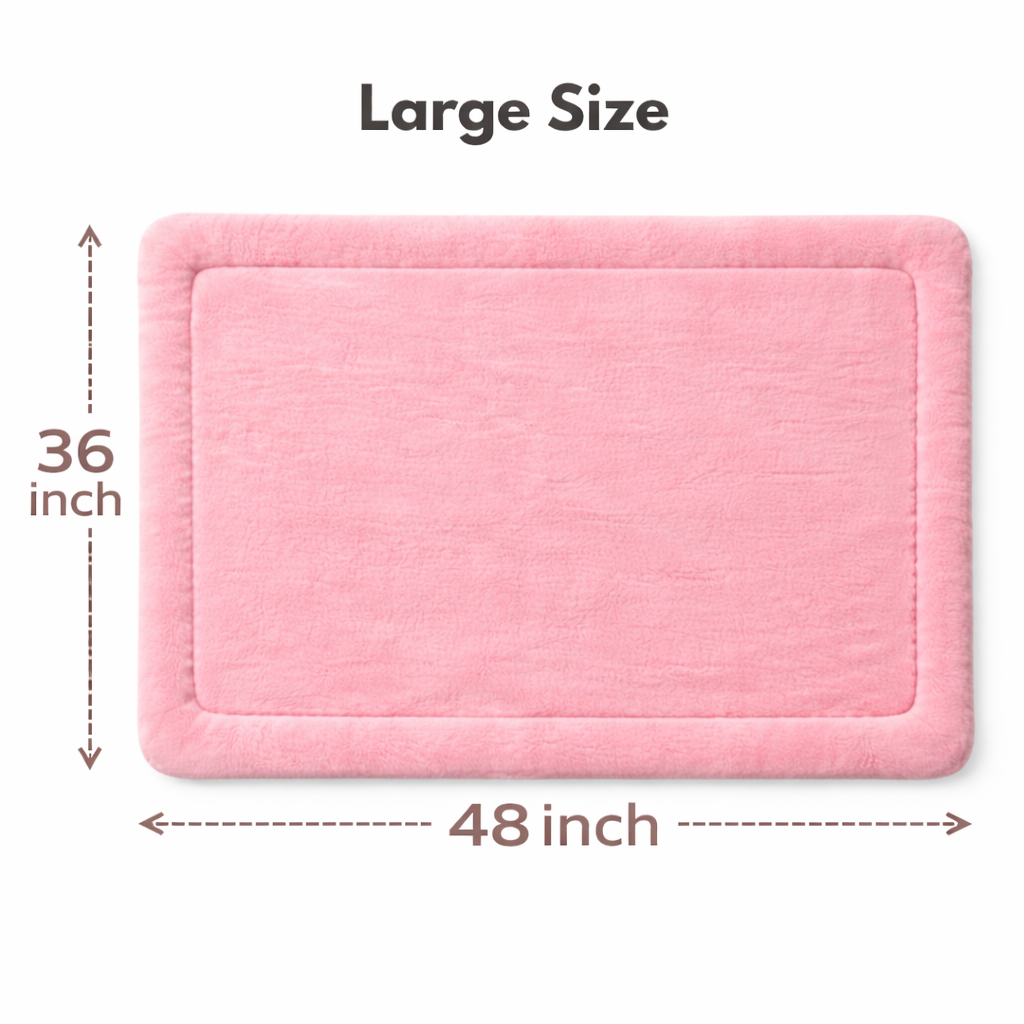 Ultra-Soft Plush Pet Floor Mat – Pink - Washable & Non-Slip