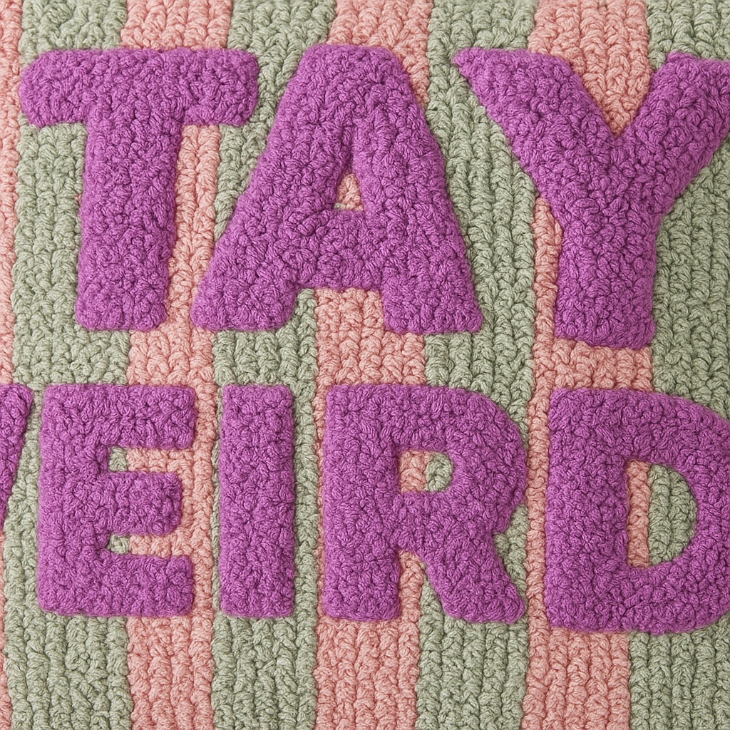 Stay Weird Hooked Cushion – Quirky Statement
