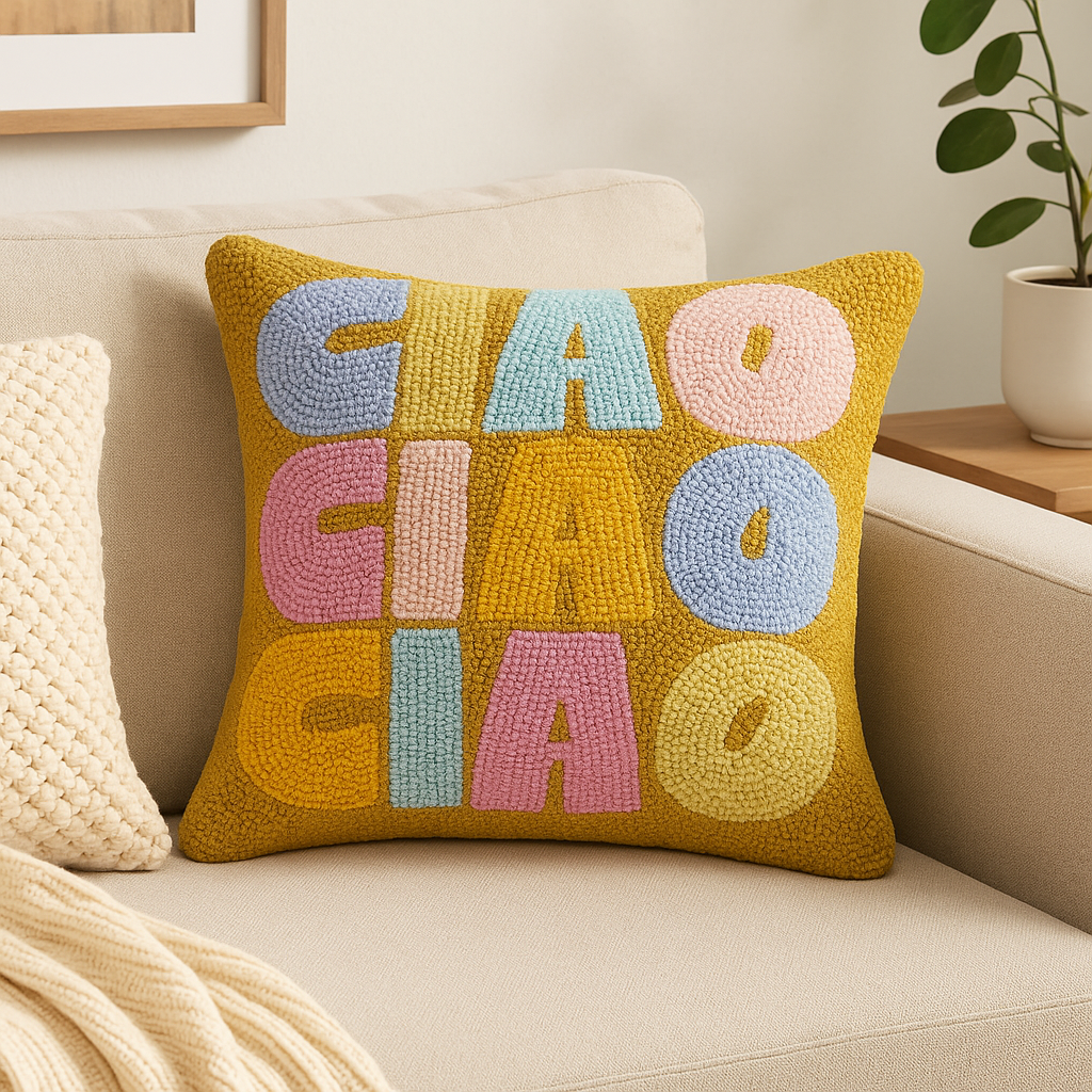 Ciao Hooked Cushion – Multicolor Pop
