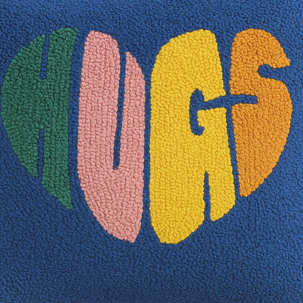 Hugs Hooked Cushion – Retro Pop