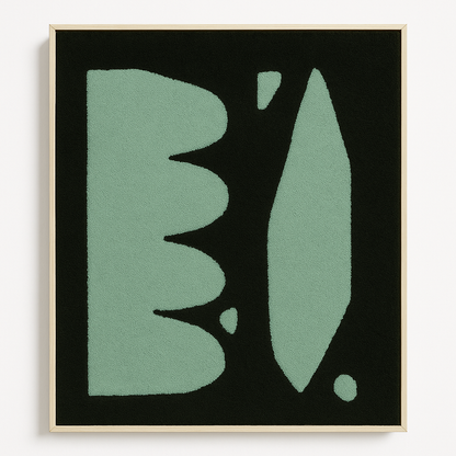 Abstract Wooden Wall Art – Minimalist Green & Black Modern Design