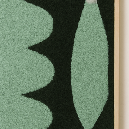 Abstract Wooden Wall Art – Minimalist Green & Black Modern Design