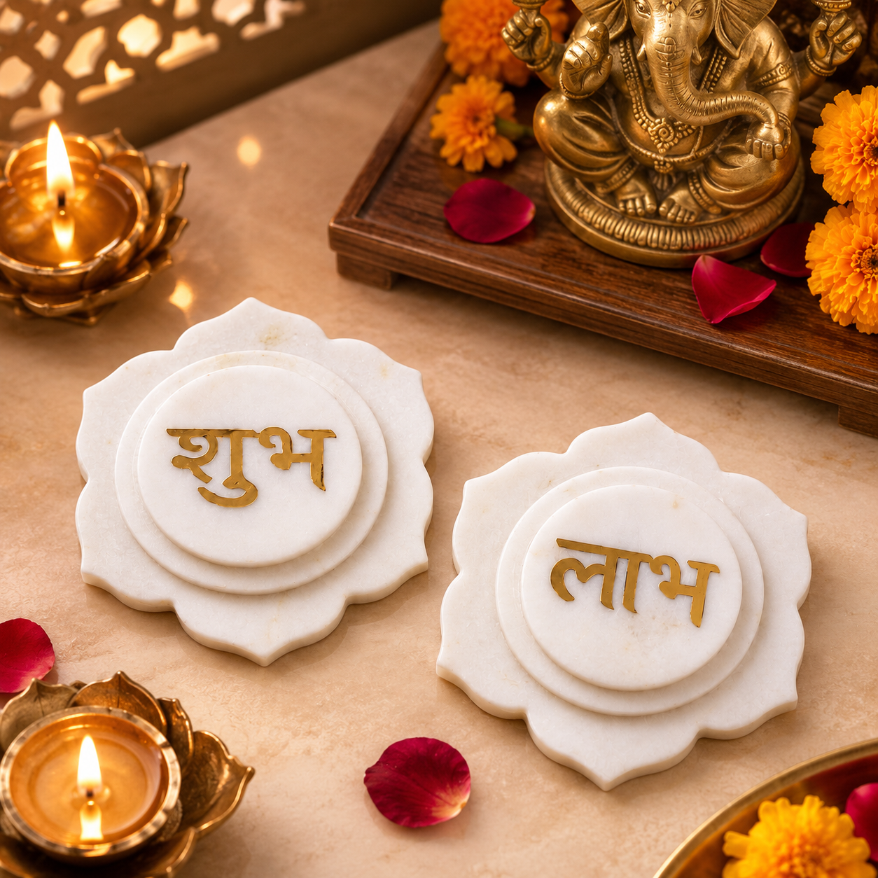 Elegant Marble Shubh Labh