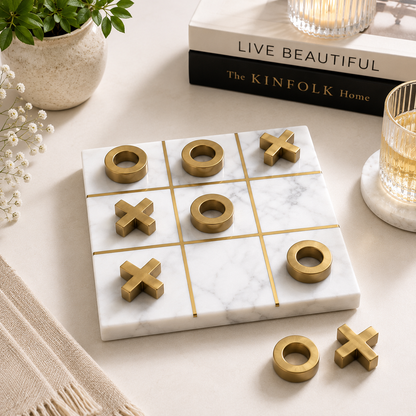Marble Tic-Tac-Toe Game Set